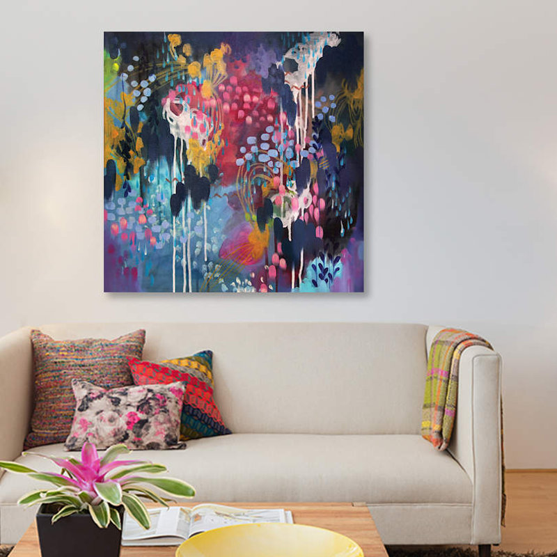 «Blue Velvet» par Stephanie Corfee, impression sur toile, H 12 po x l 12 po x P 0,75 po, Pas de tapis, Toile tendue