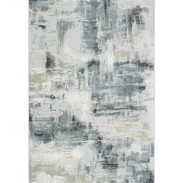 Williston Forge Ferland Abstract Tufted Cream/Black Rug | Wayfair.co.uk