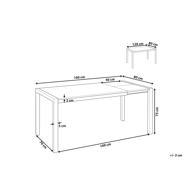 Emmory Extendable Metal Base Dining Table