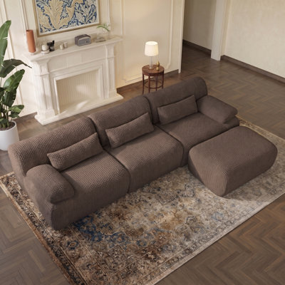 Oversized Comfort Cloud Boneless Sectional Sofa, No Assembly Required for Living Room Apartment