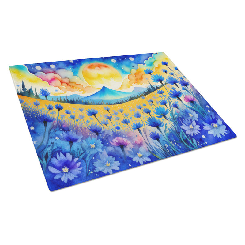 Grande planche à découper bleue en bleu
