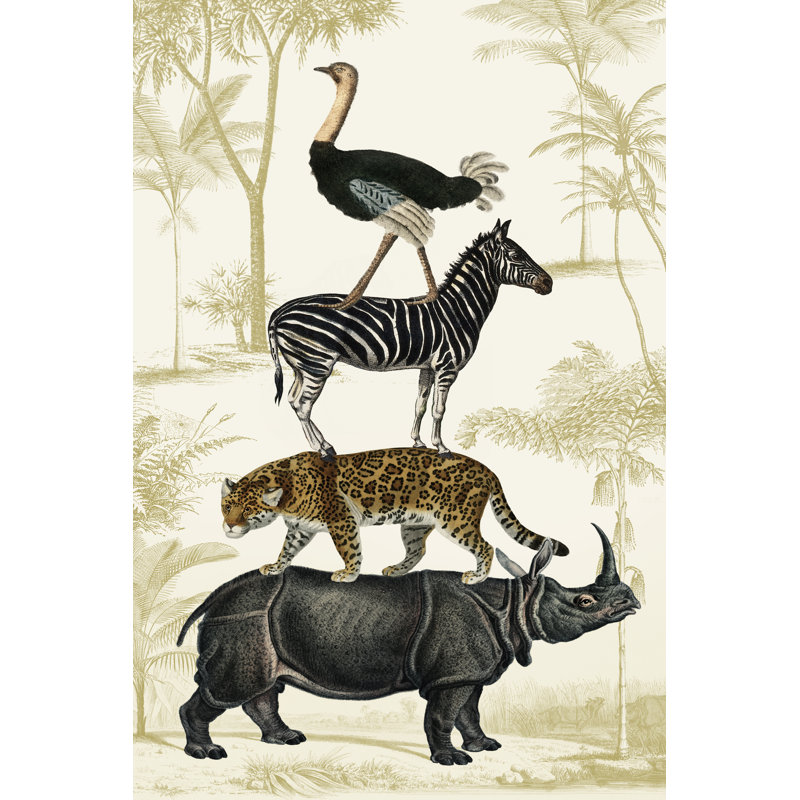 Tameca Antique Safari Assemblage II by Victoria Barnes - Wrapped Canvas Print, 30 cm H x 20 cm W