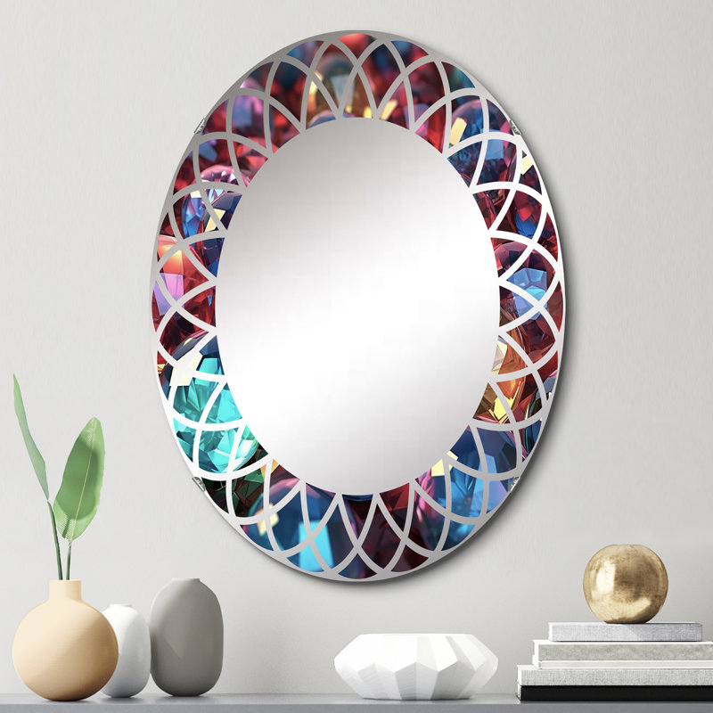 Wetterland - Miroir mural moderne ovale, 30 po x 20 po