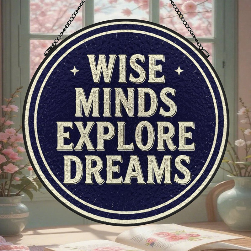 Panneau de vitrail Wise Dream Mind, 7,8 x 7,8 po (20 x 20 cm)