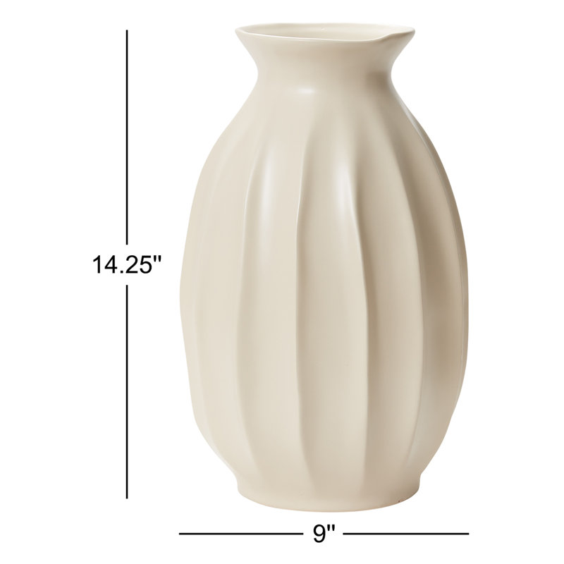 Ackerman Handmade Ceramic Table Vase, 14.25" H x 9" W x 9" D