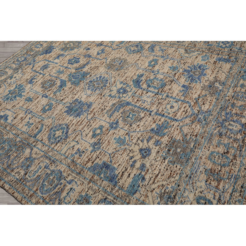 Tapis multicolores en laine noué à la main, Rectangle 9 pi x 12 pi