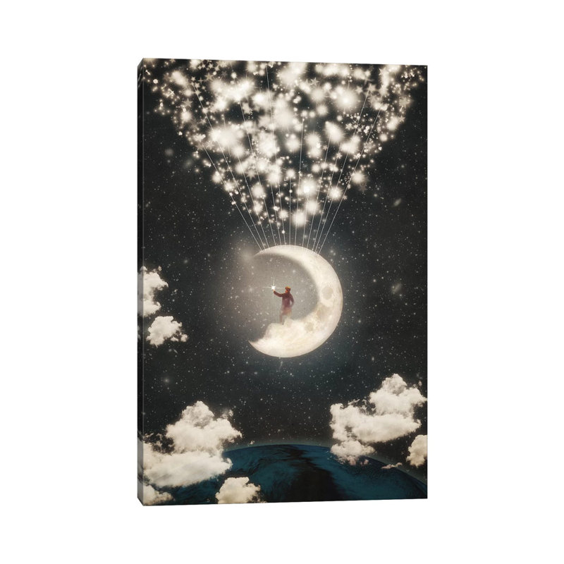 The Big Journey Of The Man On The Moon 1 Piece Wrapped Canvas Wall Art, 66.04 cm H x 45.72 cm W x 1.91 cm D