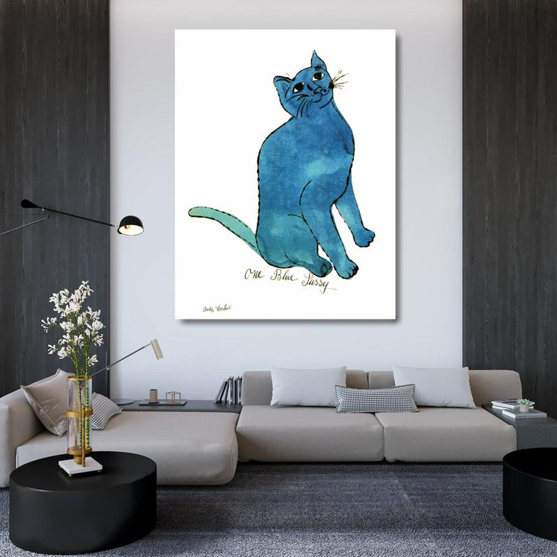 Un chat, H 47 po x l 36 po