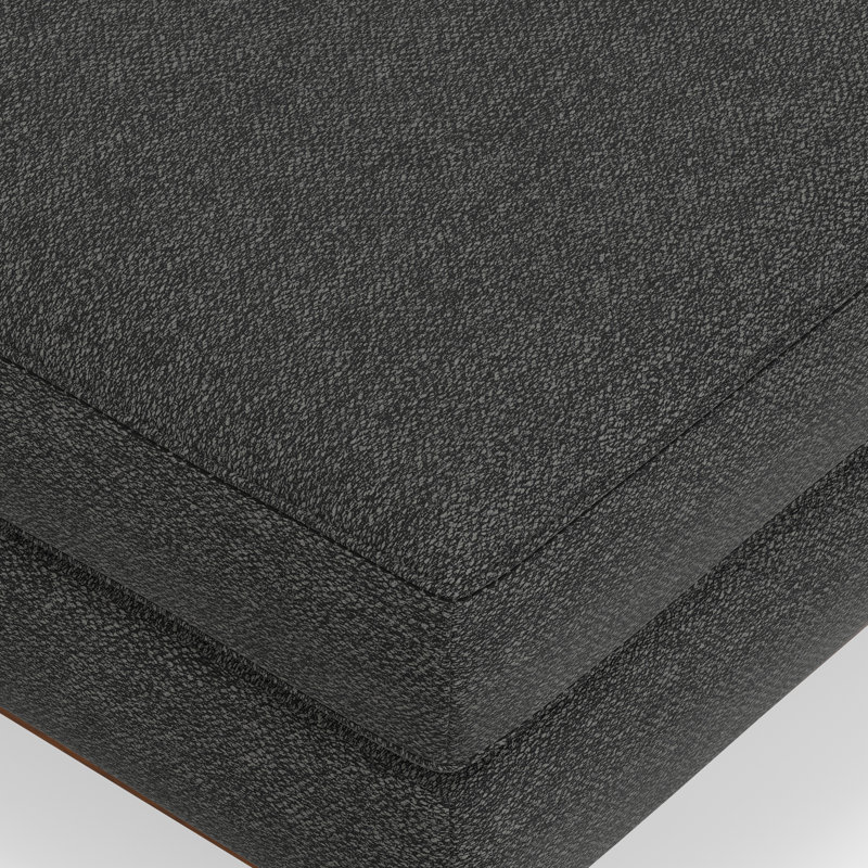 Charcoal Grey Leather Lawson Sofa with Ottoman and Pillow-Top Arm