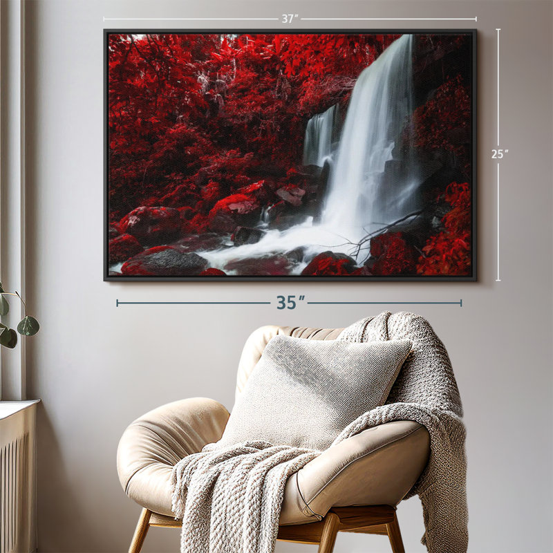 " Red Autumn Waterfall ", 37" H x 25" W