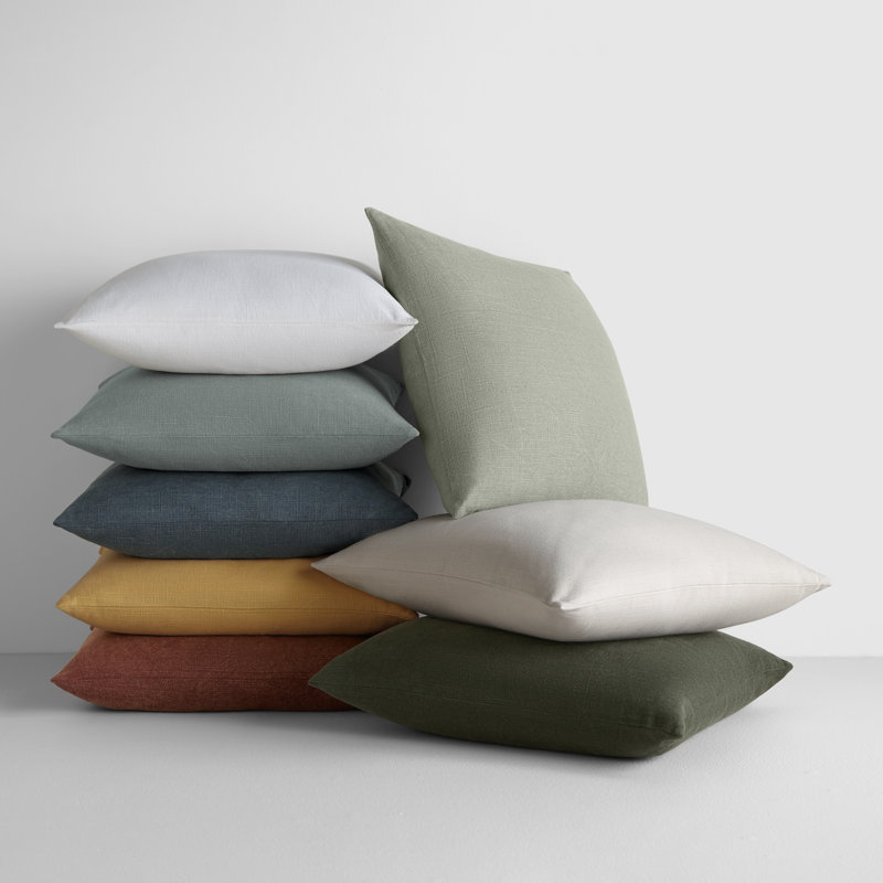 Mustard Yellow Cotton Distressed 20" Square Throw Pillow Set