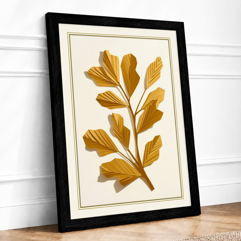 Gilded Branch Botanical - Framed Print, A3 - 42.0 x 29.7 cm, Black
