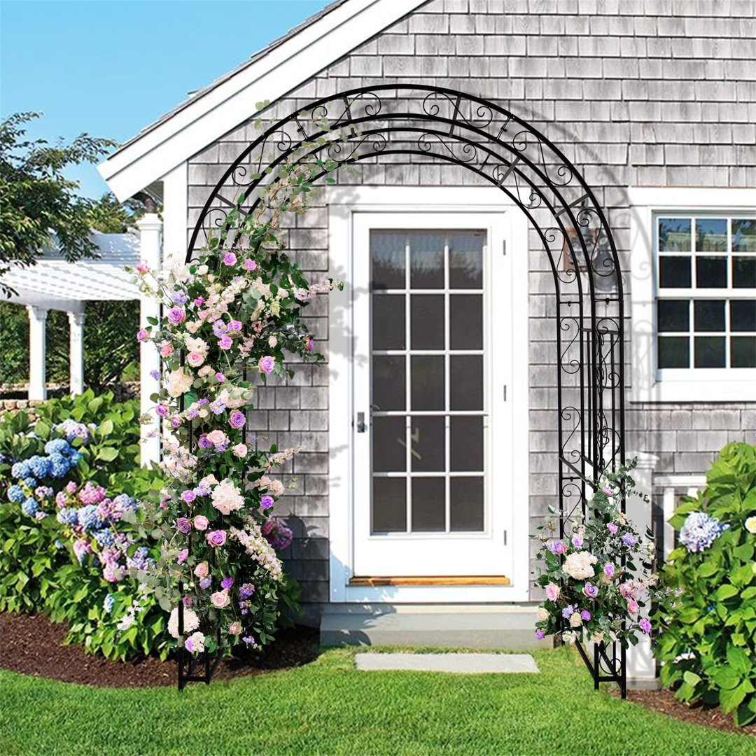 132.5cm W x 58cm D Metal Arbour in Black