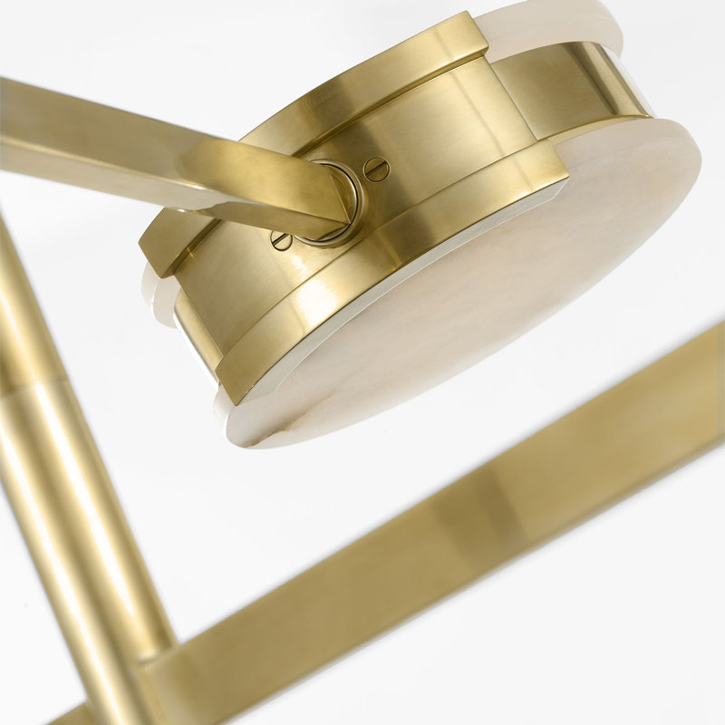 Kelly Wearstler Melange 48" Multi-Positional Chandelier with Alabaster, Antique-Burnished Brass