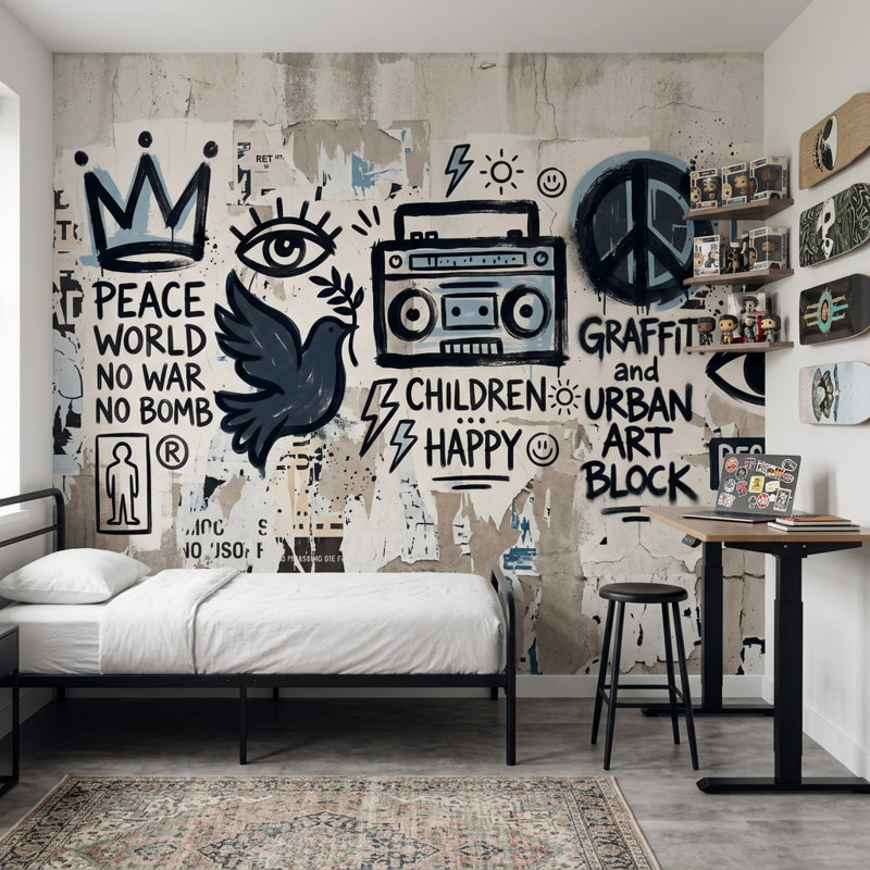 Affiches, papier peint, collage, art mural amovible, Texturé non collé, 100 po x 96 po