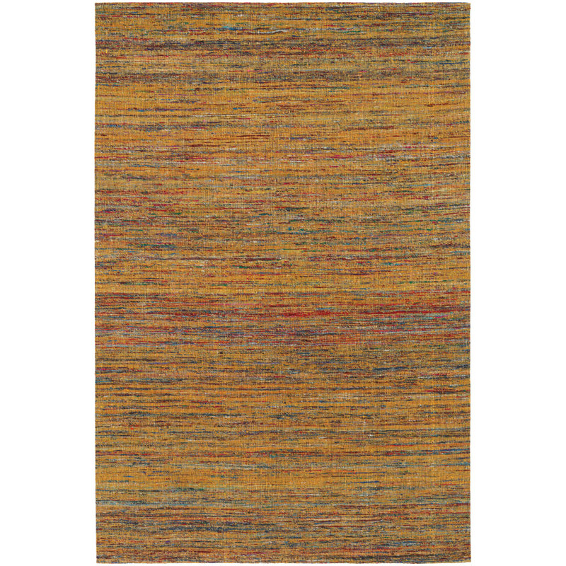 Tapis de zone dorée dhurrie Cabarley, 5 pi x 7 pi 6 po