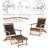 Karlye Outdoor Acacia Wood Chaise Lounge with Table
