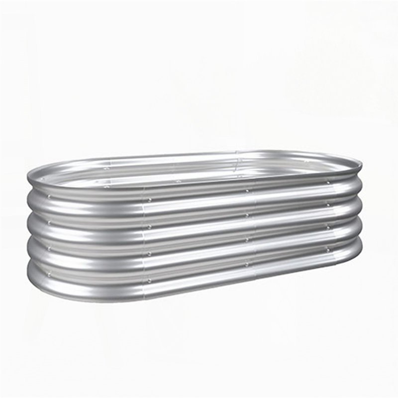 Galvanized Planter Raised Garden Beds, 12" H x 48" W x 24" D