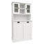 Grande armoire de salle de bain à deux compartiments avec panier à linge inclinable et 2 tablettes réglables - blanc-1982879465