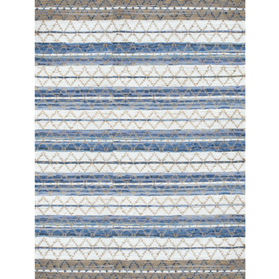 Tapis rayé bleu Hornersville