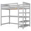 Loft Bed With Storage Shelves And Under-Bed Desk-364992001-364992000