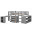 Lit mezzanine double avec armoire, tablettes et bureau-314677897