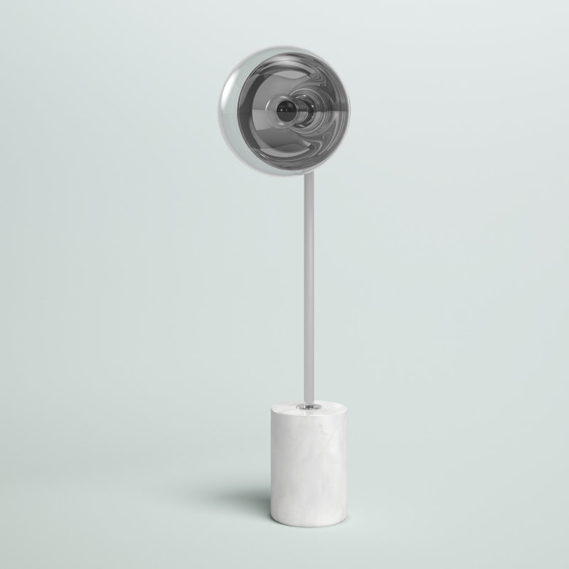 Lampe de table 22 po Yearby, Chrome, Transparent