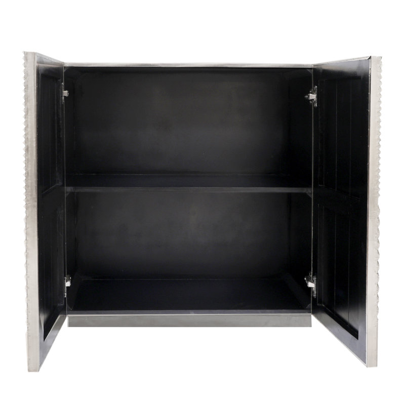 German Silver 2 Door Cabinet