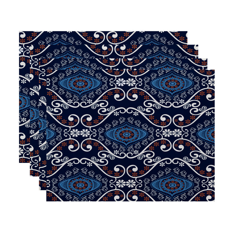 Ensemble de napperons 4 pièces Harrel, Bleu