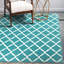Tapis treillis marocain bleu sarcelle / blanc-2104598495