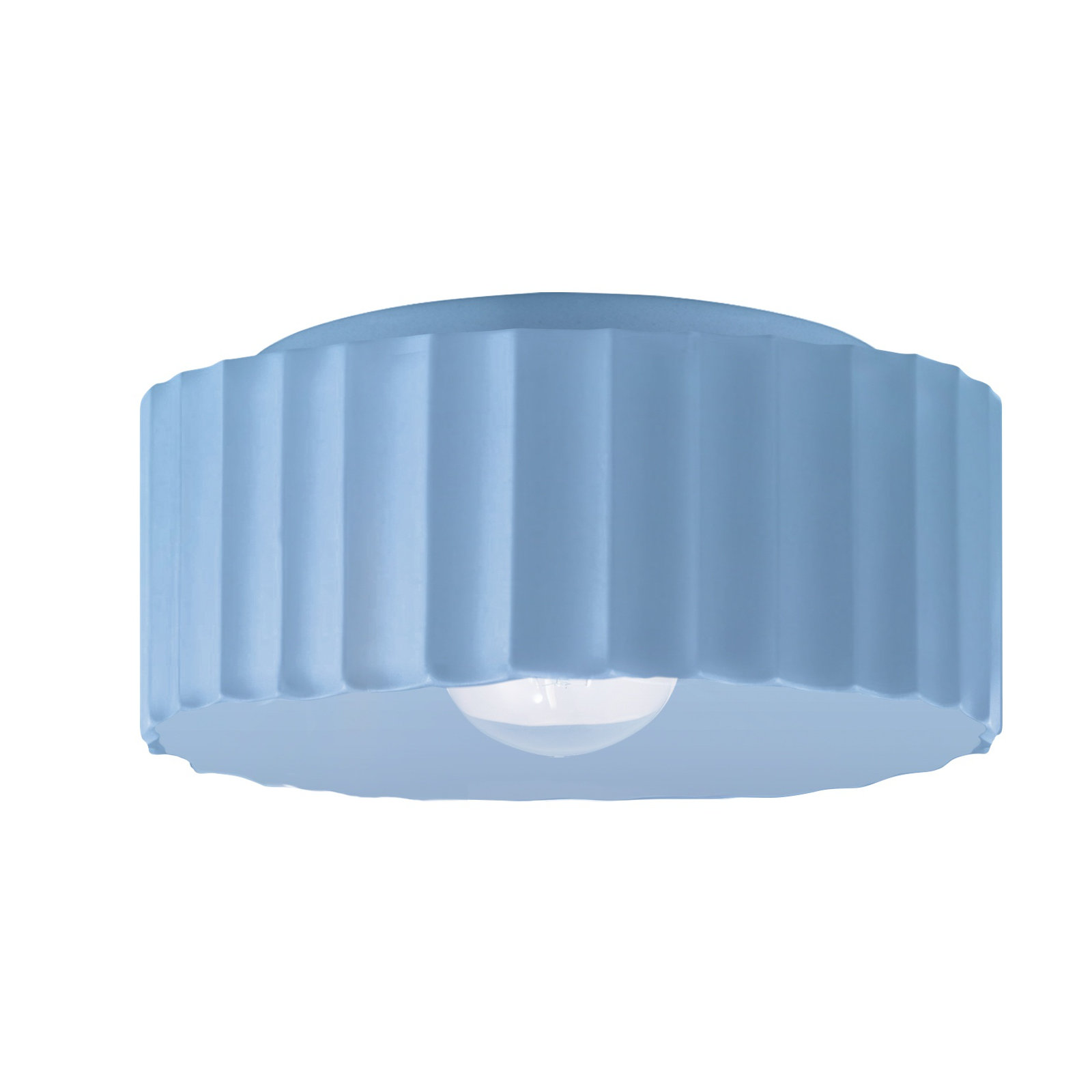 Colgate Single Light Ceramic Flush Mount, Sky Blue, 6.5" H x 13" W x 13" D
