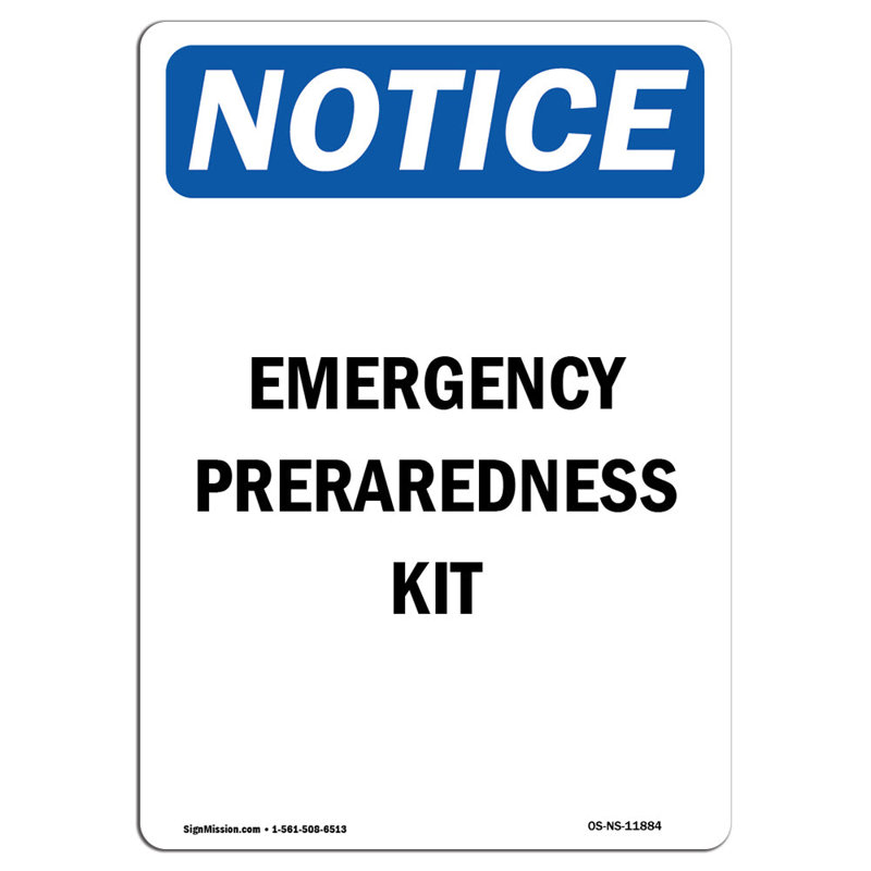 Emergency Preparedness Kit Sign
