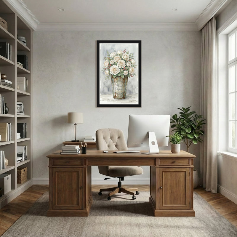 Plantes et fleurs, élégance florale, roses blanches dans un vase