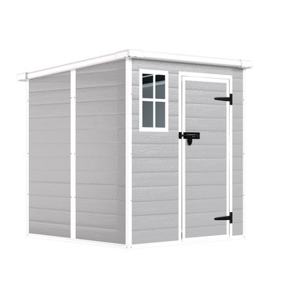 6x6 Ft Storage Shed, Waterproof Resin Outdoor Storage Shed With Floor & Window & Lockable Doors And Vents, Tool Shed For Bike, Garden, Backyard,lawn