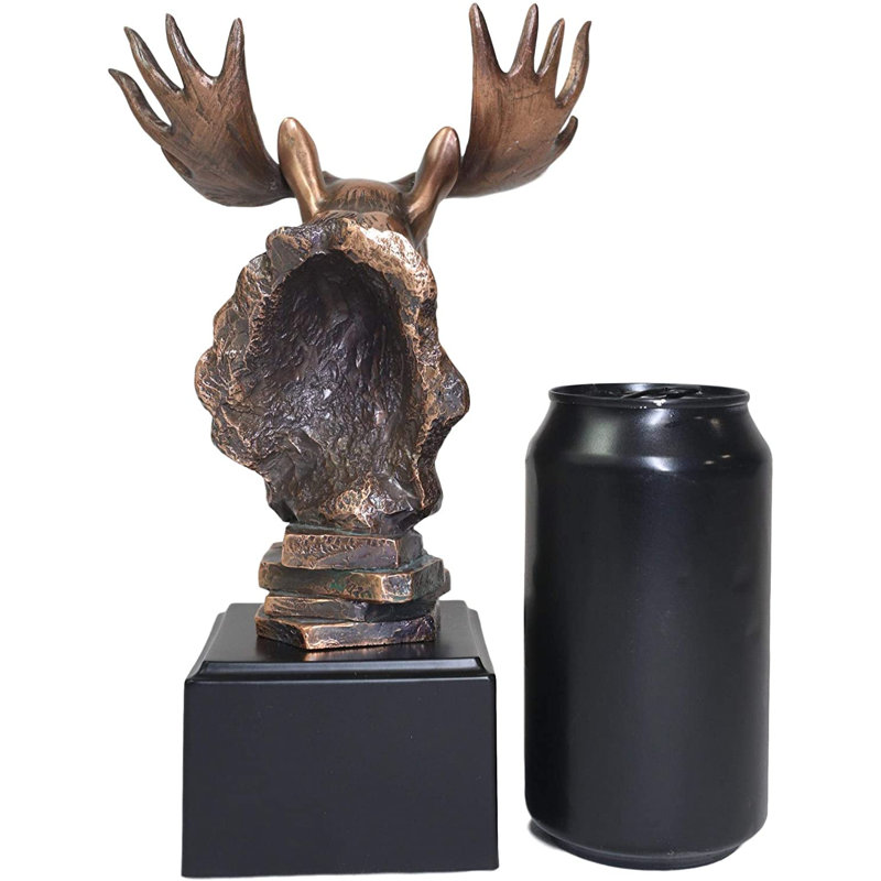 Statue de buste d'orignal rustique Ebros Western