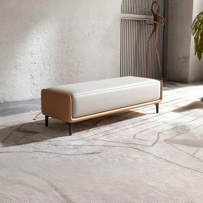 Banc rembourré en cuir Olnee