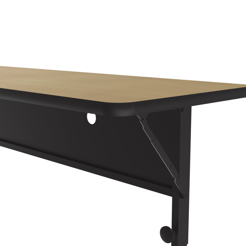 Rectangle 3 Person Height Adjustable Flip Top 60'' L Modular Training Table with Casters