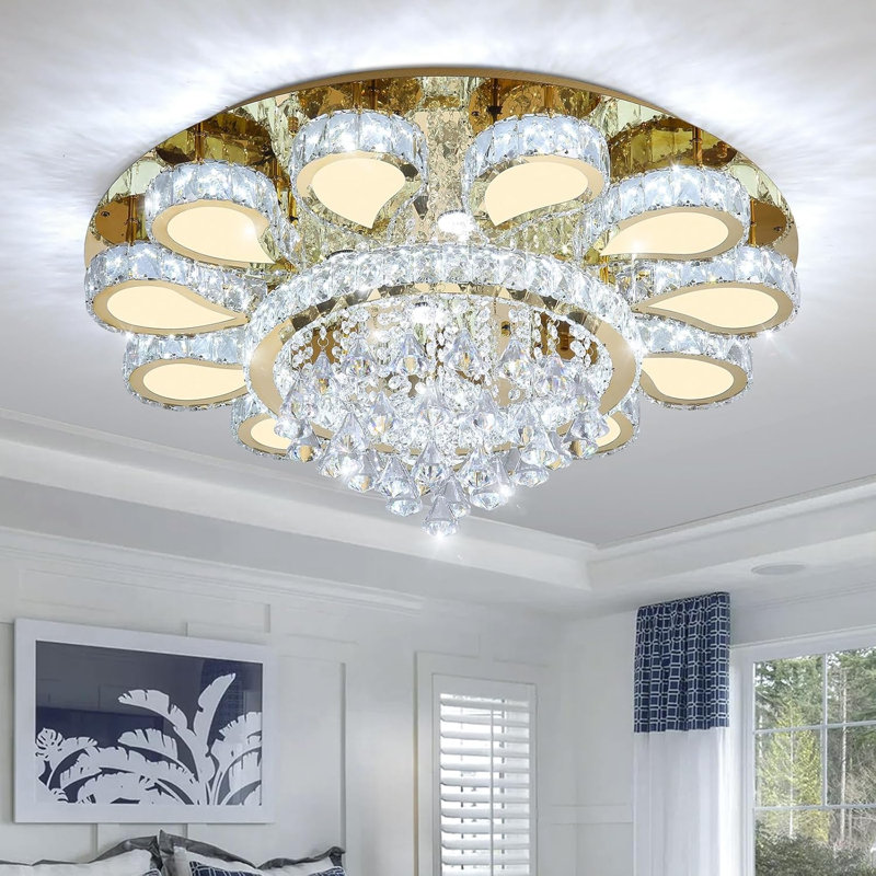 Lustre en cristal Glam, Noir mat