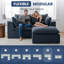 Canapé modulaire en forme de L, canapé modulaire en forme de L, canapé 2 places sans os avec repose-pieds et siège profond, bleu-223985690-223985695