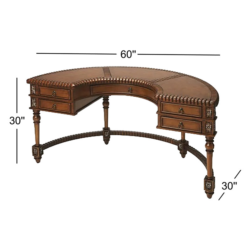 Gowrie Leather Solid Wood Writing Desk