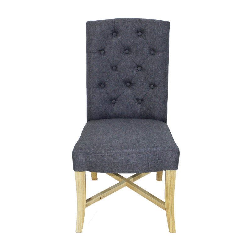 Chaise de salle à manger rembourrée Ailani, Gris