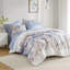 Édredon à motif floral bleu avec draps, matériau, drap-housse à meilleure couverture, literie double résistante, 2 taies décoratives, rembourrage,