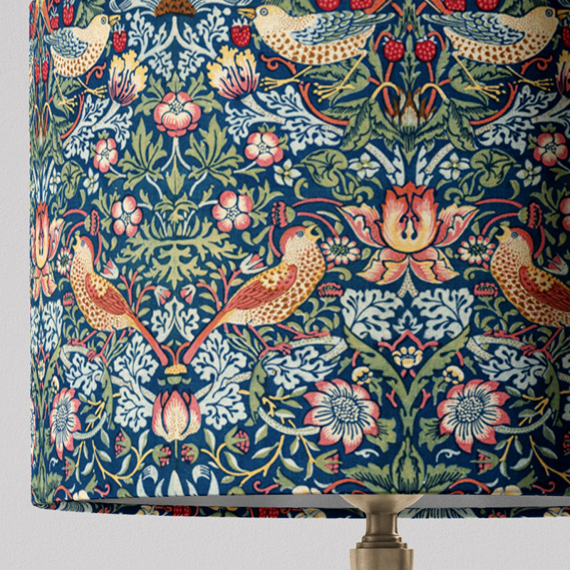 William Morris Lampshade In Strawberry Thief, 10" H x 12" W x 12" D