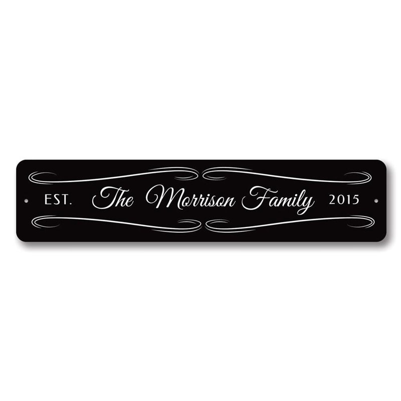 Plaque de nom de famille en aluminium, H 6 po x l 24 po x P 0,06 po