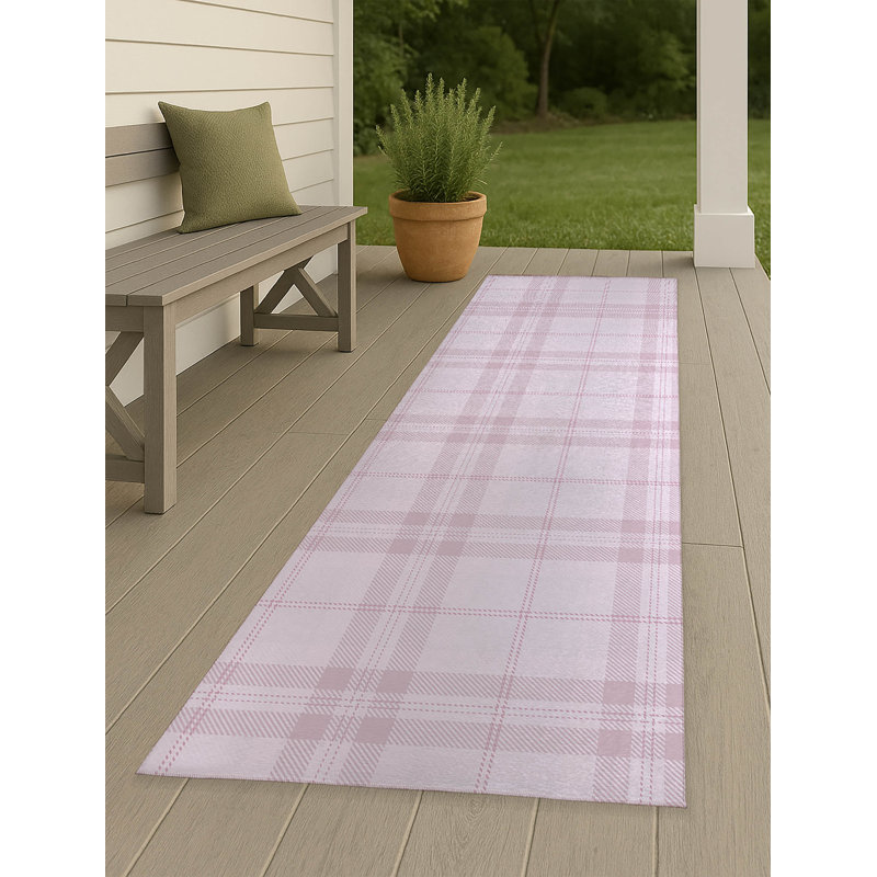 Vinny Tartan Non-Slip Outdoor Rug, Runner 2'6'' x 8'
