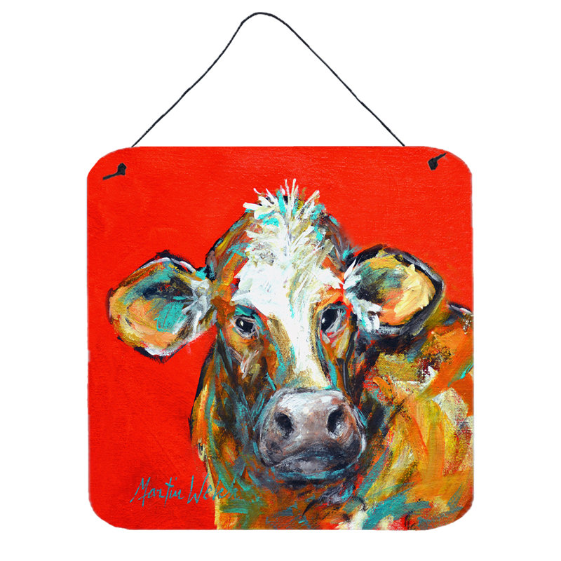 Décoration murale vache de vache pêchée