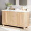 Meuble-lavabo double avec lavabos en résine et grain de bois naturel Modern