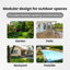  Garden Sofa Set With Cushion 13 Pcs Black Aluminium