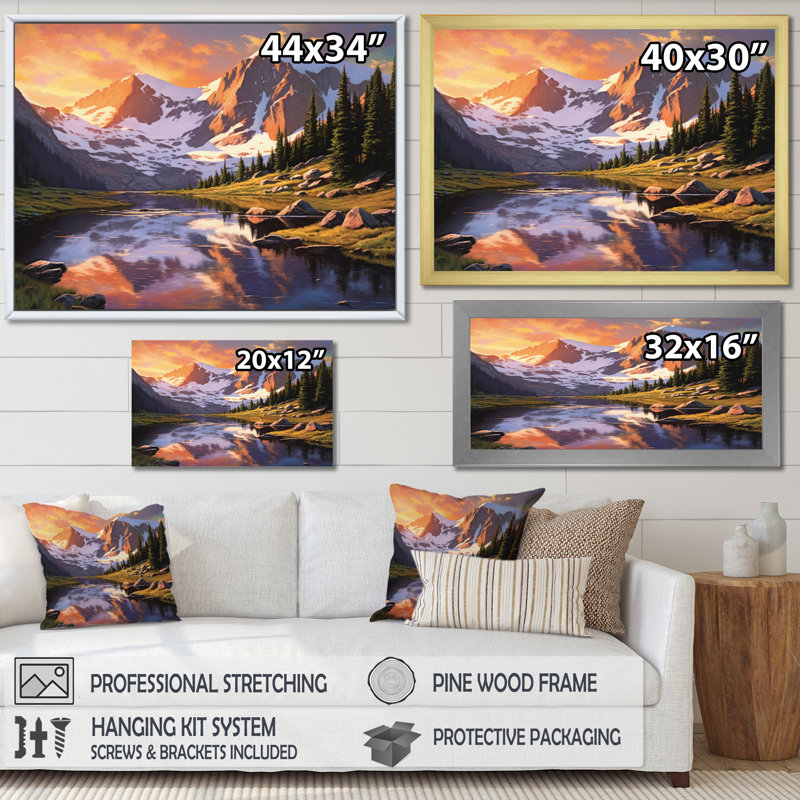 Colorado Mountain Senerity II, Cadre photo noir, H 34 po x l 44 po x P 1,5 po