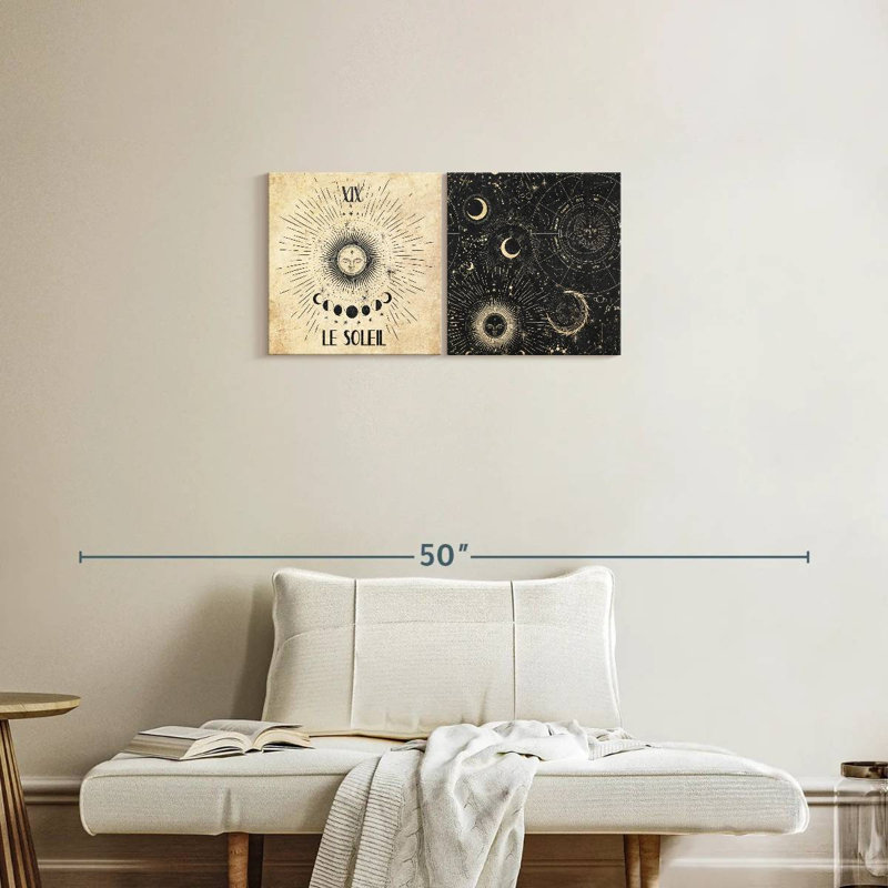 Bohème Le Soleil Sun, reproduction sur toile, H 31 po x l 15 po x P 1,25 po